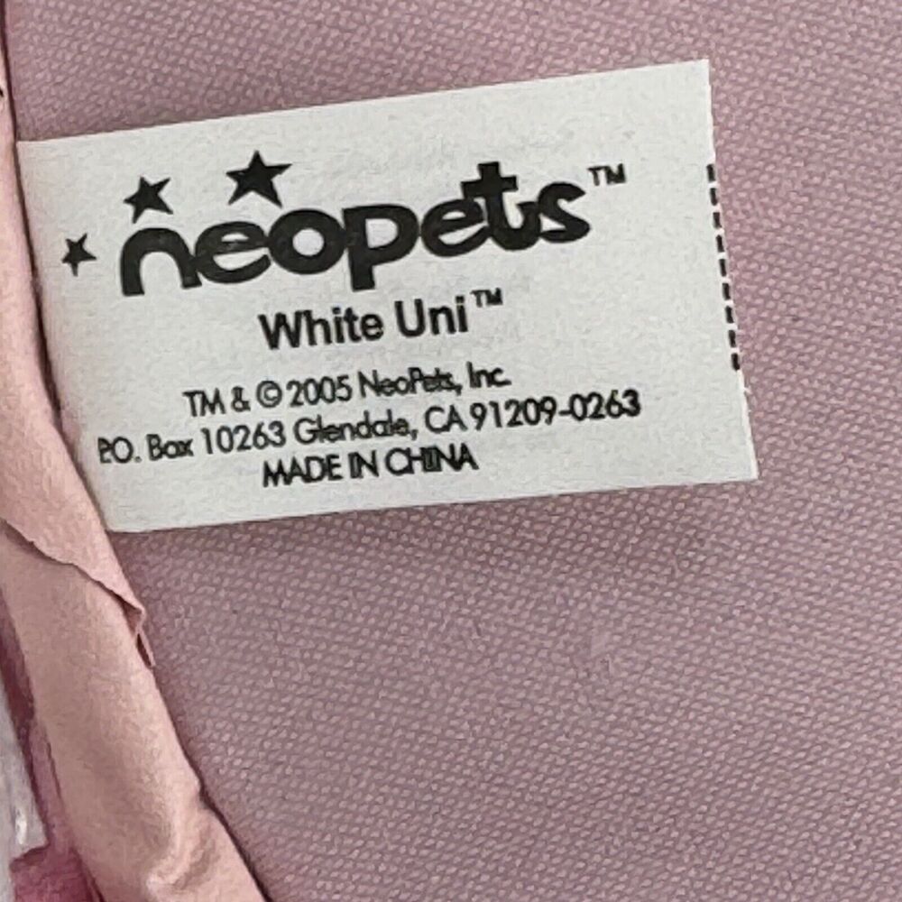Vintage NEOPETS White Uni Unicorn Plush Pink Cover-8 CD DVD Case Holder Zipper - Picture 4 of 4